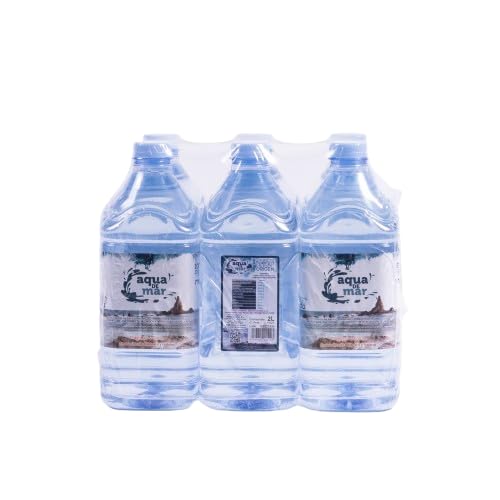 Hypertonisches Meerwasser, 2 Liter, 6er-Packung, BPA- und Phthalatfrei, Meerwasser, mehrere Vorteile, im Naturpark, Katzenkorb (Almerie) von AQUA DE MAR BY VIZMARAQUA