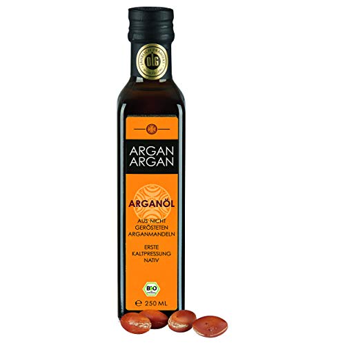 ARGANARGAN Bio-Arganöl, ungeröstet 250ml, kaltgepresst, nativ, DLG prämiert, vegan, auch für Haut, Gesicht, Haare, fair trade, nachhaltig von ARGANARGAN