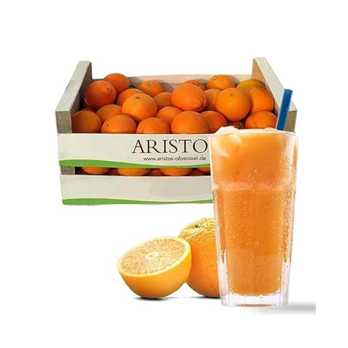 ARISTOS Griechische Saft Orangen zum Pressen - Saftorangen im 5 kg Karton | biologische Apfelsinen aus Griechenland - unbehandelte Orange für Orangensaft für jeden Tag von ARISTOS