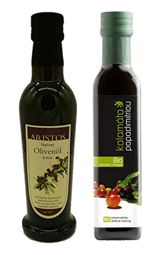 Bio Balsamico Essig + kaltgepresstes extra natives Olivenöl | Salatdressing | griechisches Olivenöl | griechischer Essig | je 250 ml | by ARISTOS (Bio Essig + Öl) von ARISTOS