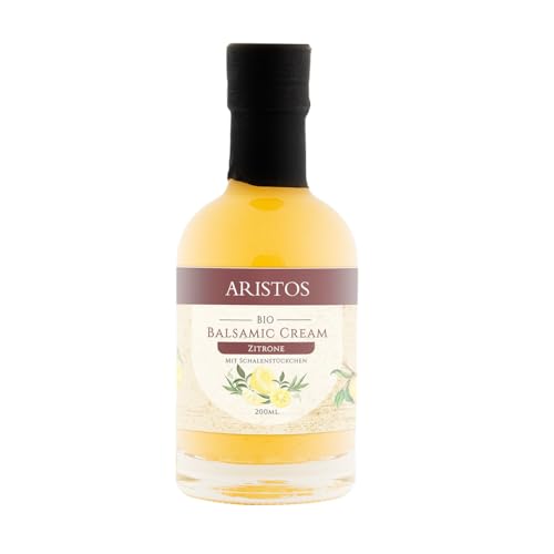 Bio Zitronen Balsamico mit Schalenstückchen 200 ml Balsam Essig Creme mit Zitronenschale Balsam-Cream | ARISTOS (Zitrone) von ARISTOS