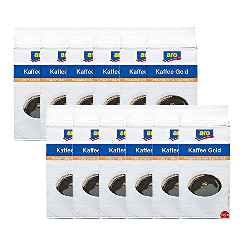 Aro Kaffee Gold gemahlen, 500g 12er Pack von aro