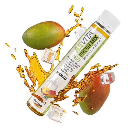 AsVita Getränkekonzentrat Fresh Mix 1:80-25ml Fresh2Go - Getränkesirup zuckerfrei - 26 leckere Geschmacksrichtungen (Mango) von ASVita