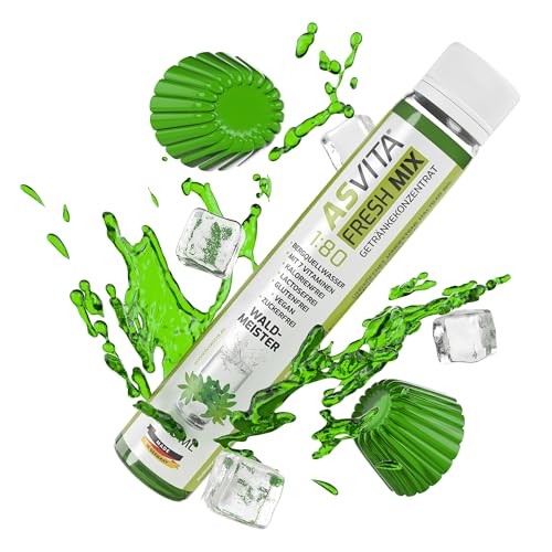 AsVita Getränkekonzentrat Fresh Mix 1:80-25ml Fresh2Go - Getränkesirup zuckerfrei - 26 leckere Geschmacksrichtungen (Waldmeister) von ASVita