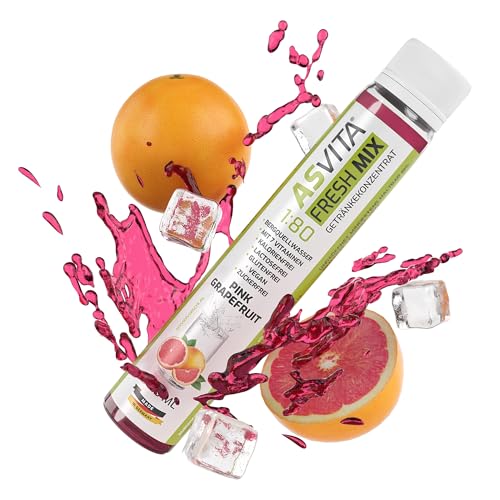 AsVita Getränkekonzentrat Fresh Mix 1:80-25ml Fresh2Go - Sirup für Wassersprudler zuckerfrei, kalorienarm - 26 leckere Getränkesirup Geschmacksrichtungen (Pink Grapefruit) von ASVita