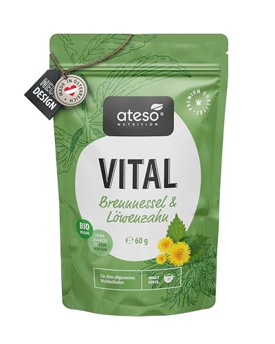 ATESO - DETOX YOUR FEELINGS - Premium Bio Kräutertee mit Brennessel und Löwenzahn - Biozertifiziert - Ohne Koffein - Ohne Zusätze, rein natürlich - lose 60g von ATESO