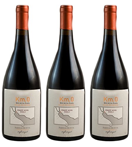 Atlantik Weine, Km.0 Gran Reserva Pinot Noir 2015, Rotwein aus Uruguay, trocken (3 x 0,75l) von ATLANTIK