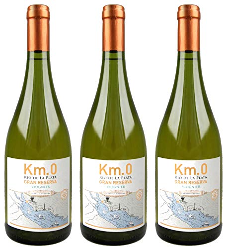 Atlantik Weine, Weinpaket Km.0 Gran Reserva Viognier 2016, Weißwein aus Uruguay, Südamerika (3 x 0,75) l von ATLANTIK