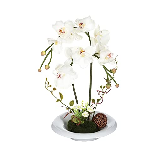 Atmosphera - Arrangement aus künstlichen Orchideen - Keramikvase - H46 cm - Weiß von ATMOSPHERA CREATEUR D'INTERIEUR