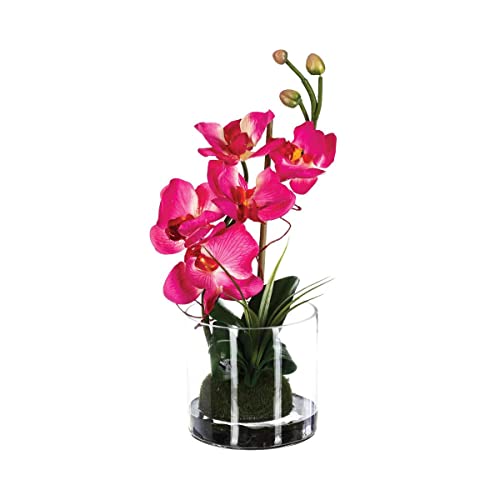 Atmosphera - Arrangement aus künstlichen Orchideen - Glasvase - H37 cm. - Rosa von ATMOSPHERA CREATEUR D'INTERIEUR