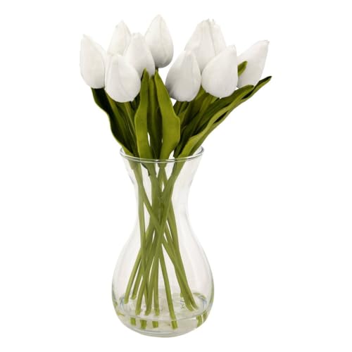 Atmosphera - Tulpenarrangement mit vase "hector" weiß h28,5cm von ATMOSPHERA CREATEUR D'INTERIEUR