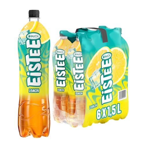 Rauch Eistee Lemon | Erfrischendster Eistee mit Zitronen Geschmack | aus Schwarztee und Hagebutte | Erfrischungstee als Durstlöscher | 6x 1,5 Liter PET-Flasche von ATOTOP