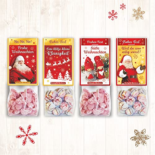 4er Set fruchtige Weihnachtsnascherei Bratapfelbonbons und Glühweinbonbons Bonbons zu Weihnachten mit schöner Geschenkverpackung | Perfekt für Adventskalender & Mitbringsel von AV Andrea Verlag