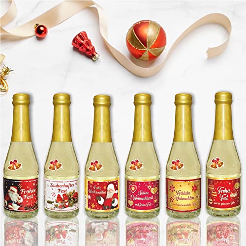 6x Piccolo 0,2l Geschenk zu Weihnachten | Sekt Secco Beerenperlwein halbtrocken | prickelnd frischer Beeren Perlwein Schaumwein aus weißen Beeren von AV Andrea Verlag