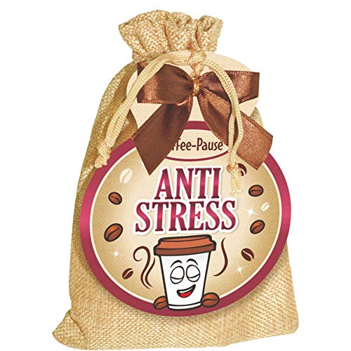 Kaffeesäckchen als Geschenk für Kaffeeliebhaber und Kaffeegenießer. Witzige Geschenkidee mit Kaffee im Jutesack für die Kaffeetasse (Kaffee Sack - Anti Stress -) von AV Andrea Verlag