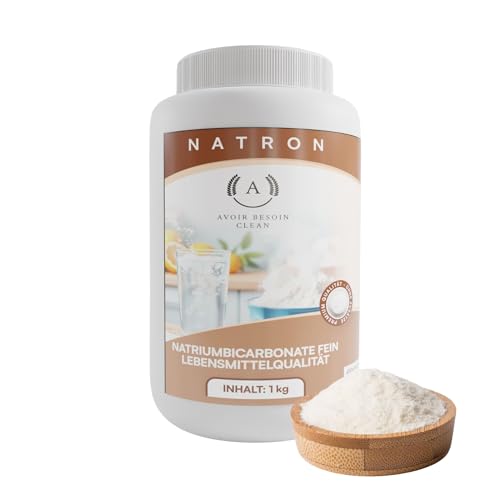 Natron Pulver 1kg Lebensmittelqualität E500ii | Natriumbicarbonat Backsoda Backpulver Backing Soda Natriumhydrogencarbonat | zum Putzen Reinigen rein Premium Qualität von AVOIR BESOIN