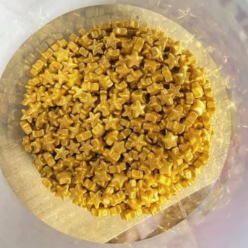 Gold Candy Star Herz Bar Perlenmischung Perlen Kuchen Streuseln Cupcake Dekorationen-Nr. 7, 10g von AYUMN