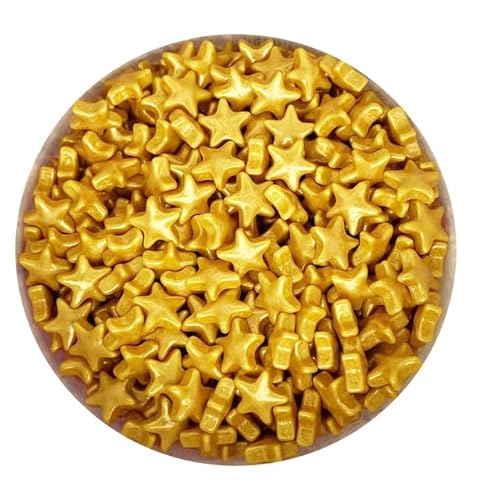 Gold Candy Star Herz Bar Perlenmischung Perlen Kuchen Streuseln Cupcake Dekorationen-Nr. 8, 200g von AYUMN