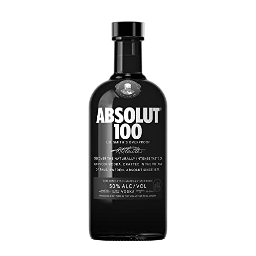 Absolut Vodka 100 – Edel-Vodka in eleganter, schwarzer Flasche – Luxuriöses Genusserlebnis – 1 x 0,7 l von Absolut Vodka