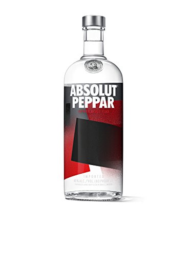 Absolut Peppar – Absolut Vodka mit Pfefferaroma – Ideal für Bloody Mary Liebhaber – Absolute Reinheit und einzigartiger Geschmack in ikonischer Apothekerflasche – 1 x 1 l von Absolut Vodka