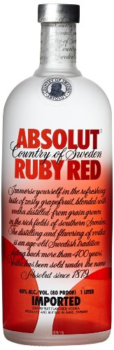 Absolut Ruby Red – Absolut Vodka mit Grapefruit Aroma – Absolute Reinheit und einzigartiger Geschmack in ikonischer Apothekerflasche – 1 x 1 L von Absolut Vodka