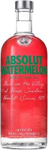 Absolut Vodka Watermelon, Edler und extrem reiner Premium-Vodka aus Schweden, mit Wassermelonen-Geschmack, in ikonischer Apotheker-Flasche, 1 L von Absolut Vodka