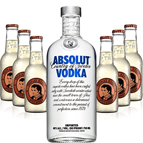 Moscow Mule Set - Absolut Vodka 70cl (40% Vol) + 6x Thomas Henry Spicy Ginger 200ml von Absolut Vodka