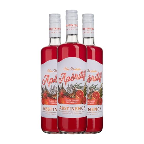 Schnaps Abstinence Blood Orange Aperitif 75 cl Sin Alcohol (Karton mit 3 Flaschen von 75 cl) von Abstinence