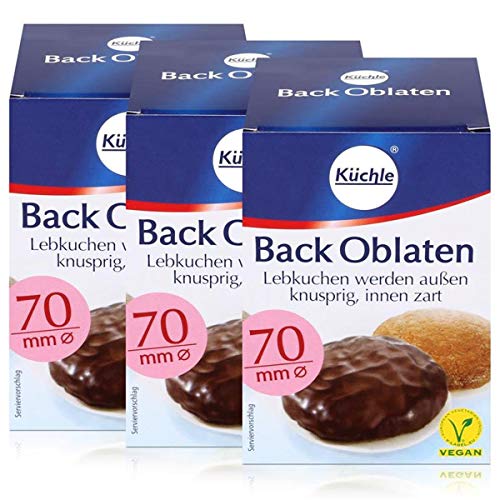 Küchle runde Back Oblaten 70mm Ø 71g - Lebkuchen bleiben innen zart (3er Pack) von Accpo