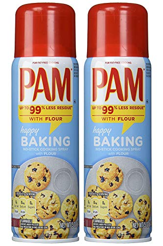 Pam Kochspray mit Antihaftbeschichtung, Happy Baking, mit Mehl, Nettogewicht je 141 g, 2 Stück von Accpo