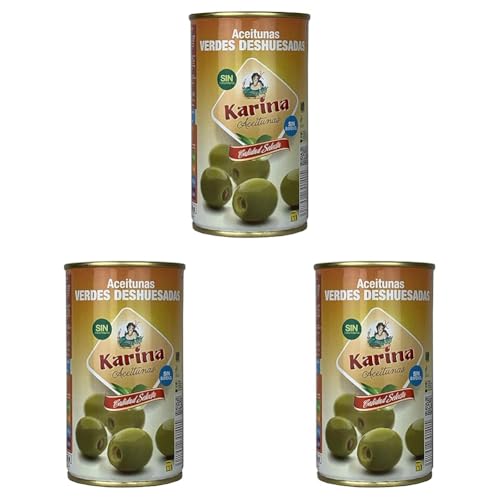 Karina grüne Manzanilla Oliven entsteint 150g, Aceitunas Karina (Packung mit 3) von Aceitunas Karina