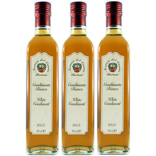 3x Bertoni Condimento Bianco Dolce 'Weißweinessig Süß', 500 ml von Acetaia del Casato Bertoni