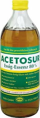 Essig Essenz 80% dunkel 1L Flasche Essig-Säure von Acetosur