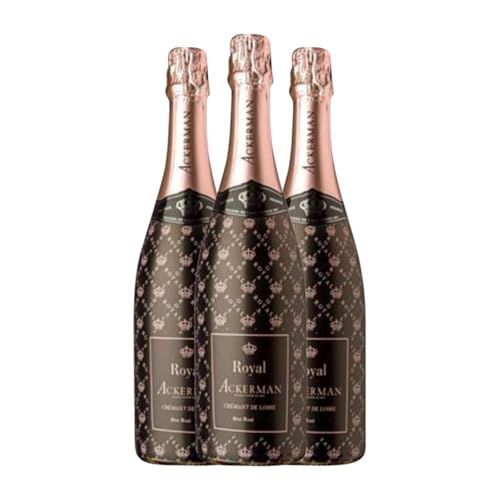 Ackerman Royal Rosé Spätburgunder Brut Crémant de Loire 75 cl Rosé Sekt (Karton mit 3 Flaschen von 75 cl) von Ackerman