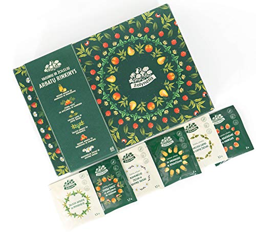 ACORUS | Wiese Frucht und Kräuter Tee Set | Natürliche Tee Geschenkset mit 6 Geschmacksrichtungen | Kräutertee, Früchtetee | Teeset Sortiment | Teebox mit 60 Teebeutel von Acorus