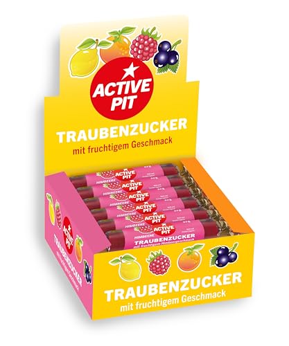 Pit Hoffmann Traubenzucker – Active Pit Traubenzucker-Rolle, leckerer Himbeere-Geschmack, schnelle Energie für Groß und Klein – 20er Pack 20 x 33 g von Active Pit