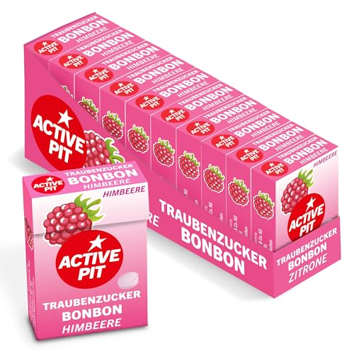 Pit Hoffmann Traubenzucker – Active Pit Traubenzucker-Bonbons Himbeere, schnelle Energie für Sportler & Denker, ideal für unterwegs – 10er-Multipack 10 x 35 g von Active Pit