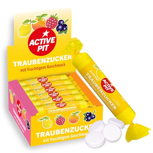 Pit Hoffmann Traubenzucker – Active Pit Traubenzucker-Rolle, leckerer Zitronen-Geschmack, schnelle Energie für Groß und Klein – 20 x 33 g von Active Pit