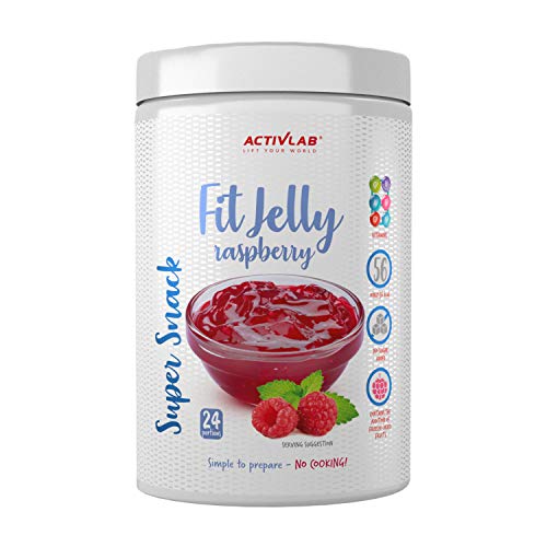 Activlab Fit Gelee | Diät-Dessert | Himbeergeschmack 360g, 24 Portionen | leicht zuzubereiten| kein zugesetzter Zucker | Vitaminkomplex | natürliche Fruchtstücke | VEGE-Produkt | 56 kcal von Activlab