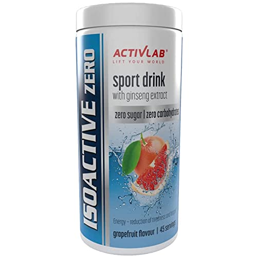 Activlab ISOACTIVE ZERO Grapefruitgeschmack – Zuckerfreies Iso-Getränk mit Elektrolyten und Ginseng-Extrakt, 225g, Kalorienfrei, B-Vitamine von Activlab