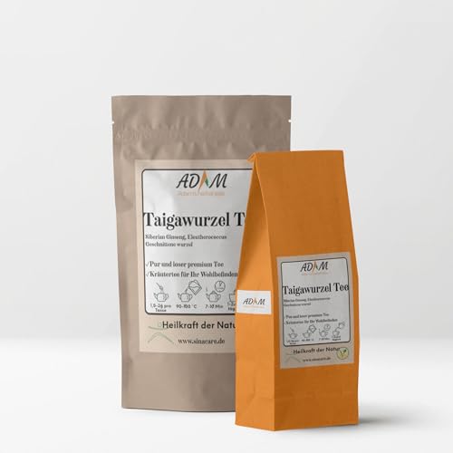 Taigawurzel Tee, geschnittene Wurzel, 75g (sibirischer Ginseng) Taigawurzel Tee, geschnittene wurzel, 100 g | loser Tee für die Gesundheit & genießen | 100% pur und naturbelassen von Adam's Herbal Remedies