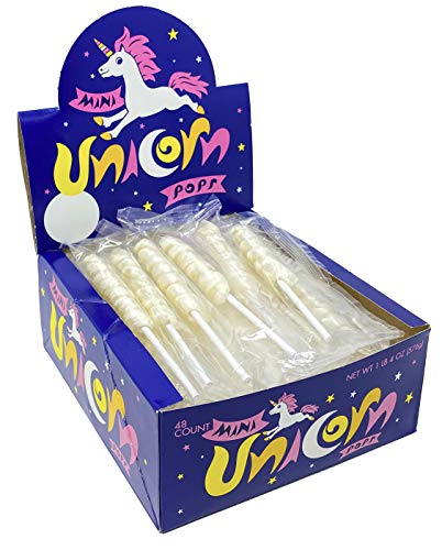 Adams & Brooks, Inc. Unicorn Pops 48 Stück – einzeln verpackte Einhorn-Lutscher – ideal für Gastgeschenke, Süßigkeitenbuffets (Vanille (Weiß)) von Adams & Brooks, Inc.