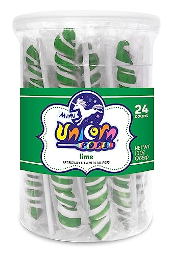 Einhorn Pops 24 Stück - Einzeln verpackte Einhorn Lutscher - Einhorn Party Favors, Candy Buffets, Lutscher Bulk (Limette (Grün)) von Adams & Brooks, Inc.