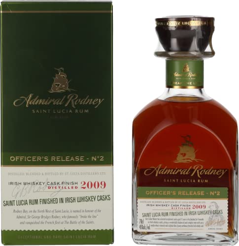 Admiral Rodney OFFICER'S RELEASES - N°2 Saint Lucia Rum IRISH WHISKEY CASK FINISH 2009 45% Vol. 0,7l in Geschenkbox von Admiral Rodney