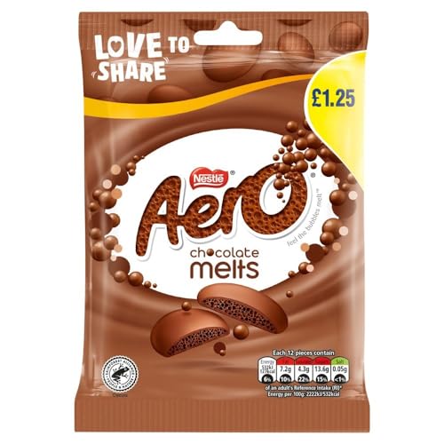 Aero Melts Milchschokoladenbeutel, 80 g, 12 Beutel von Aero