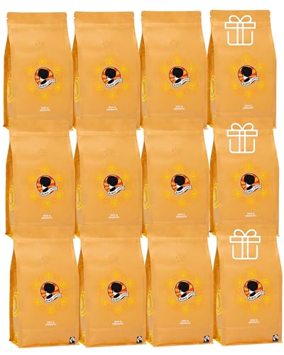 AFRO COFFEE Mild & Aromatic I 9+3 Angebot 500g Premium Kaffeebohnen Fairtrade I Arabica & Robusta ganze Bohnen I Bohnenkaffee aus Ostafrika mit blumiger Note I handgepflückt, mittel geröstet, säurearm von Afro Coffee