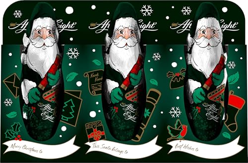 NESTLÉ AFTER EIGHT Mini-Weihnachtsmänner aus Pfefferminz-Schokolade, kleine Schokonikoläuse mit Zartbitter-Schokolade, 1er Pack (1 x 60g) von After Eight