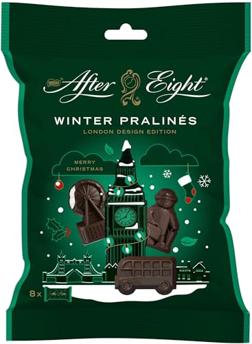 After Eight After Eight NESTLÉ AFTER EIGHT Winter Pralinés, Pralinen glutenfrei aus dunkler Schokolade, Schokoladenfiguren mit Minzfüllung, 1er Pack (1 x 65g) von After Eight