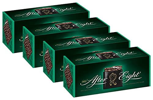 NESTLÉ AFTER EIGHT, hauchdünne Schokoladen-Täfelchen aus dunkler Schokolade mit Pfefferminz-Cremefüllung, 4er Pack (4 x 200g) von After Eight