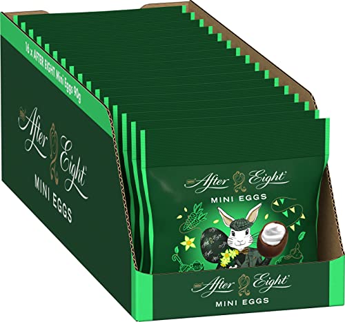 NESTLÉ AFTER EIGHT Mini Eggs, kleine einzeln verpackte Ostereier aus dunkler Schokolade mit Minzfüllung, 16er pack (16x90g) von After Eight